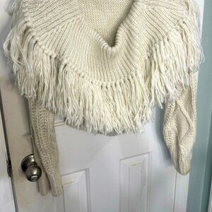 Cream Fringe Sweater